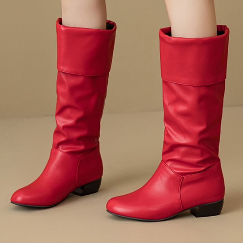 Waterproof Winter Boot - Bottes hautes plissées à enfiler pour