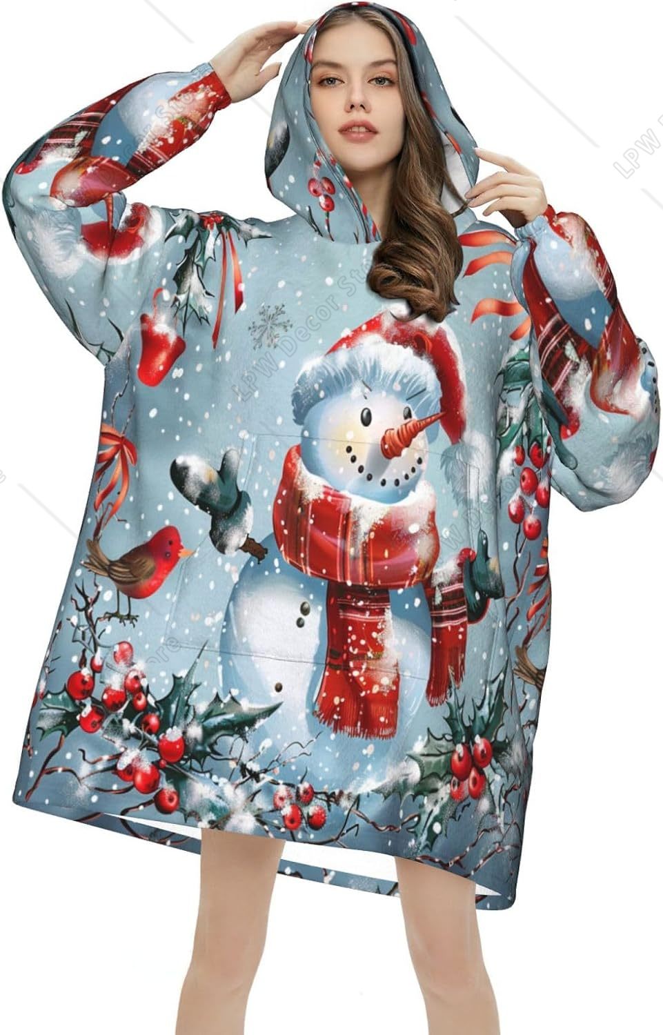 Sherpa Hoodie Fleece - Couverture à capuche géante en sherpa,