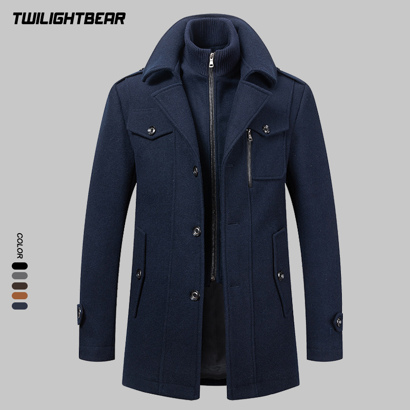 Wool Coat Peacoat - Manteau d'hiver en laine pour homme,